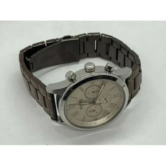 Fossil BQ2091 Men's Watch Analog Stainless Steel Band Brown Round Quartz D621 - Picture 7 of 9
